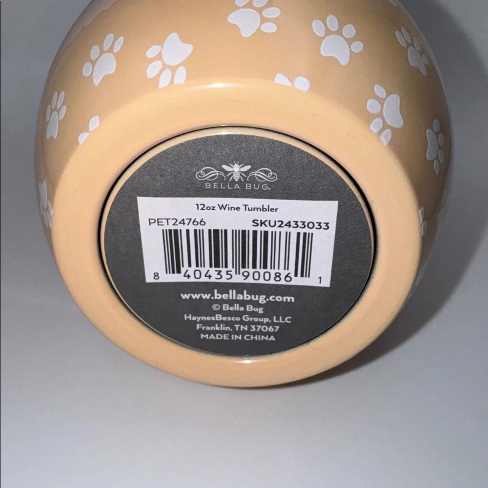 Time For A Little Treat 12 oz. Dog Wine Tumbler Bella Bug